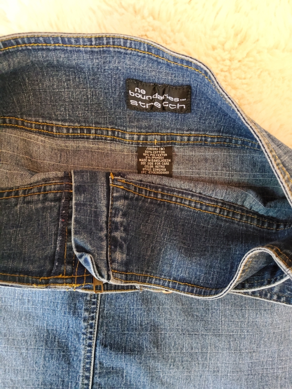 90s/ Y2K No Boundaries Blue Denim Mini Skirt with D-Ring Belt - Picture 2 of 6